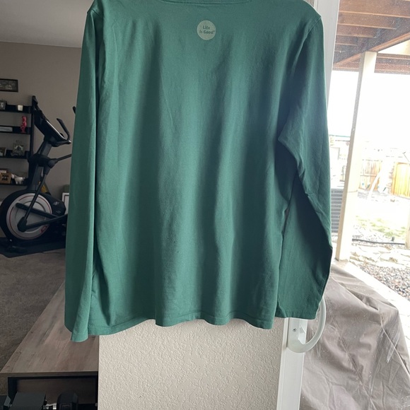 Life is good Christmas Green gingerbread guy long sleeve size Large - Picture 2 of 5